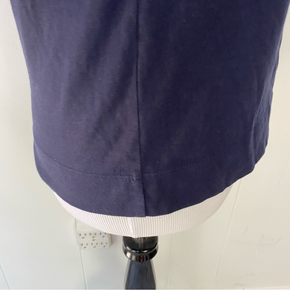 Talbots 3/4 sleeves multicolor embellish mini pom pom top Navy Blue Sz Petite P - Picture 6 of 12